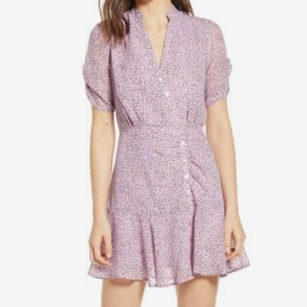 J.o.a purple ruffle mini dress